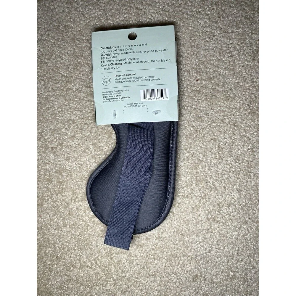 New Open Story Light-Blocking Sleep Mask Gray Adjustable Jersey Size OS
